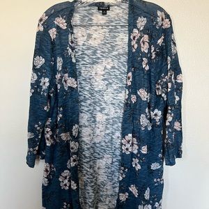 Tunic, blue florals, light material.